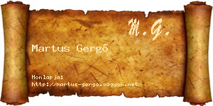 Martus Gergő névjegykártya